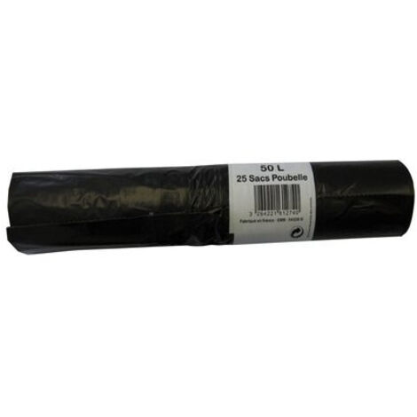 Sac Poubelle 50 Litres H  75 X L  68 Cm - 24 Microns Rouleau De 25