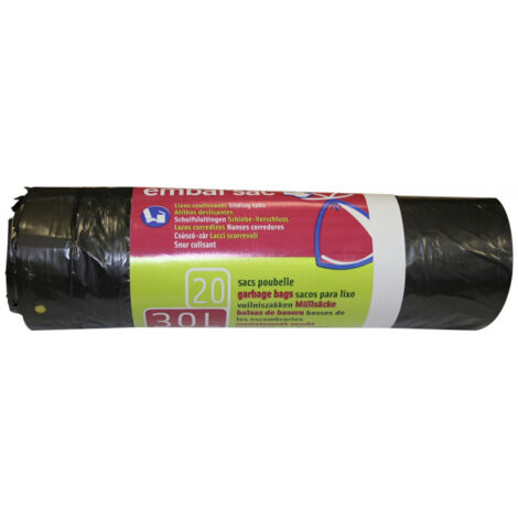Sac Poubelle à Lien Coulissant 30 L H  65 X L  50 Cm - 21 Microns