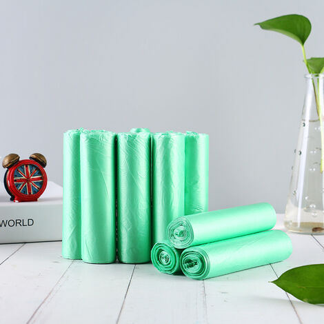 Sac Poubelle BioSacs à Ordures de Cuisine Dégradables, Sacs Poubelles Compostables pour Famille