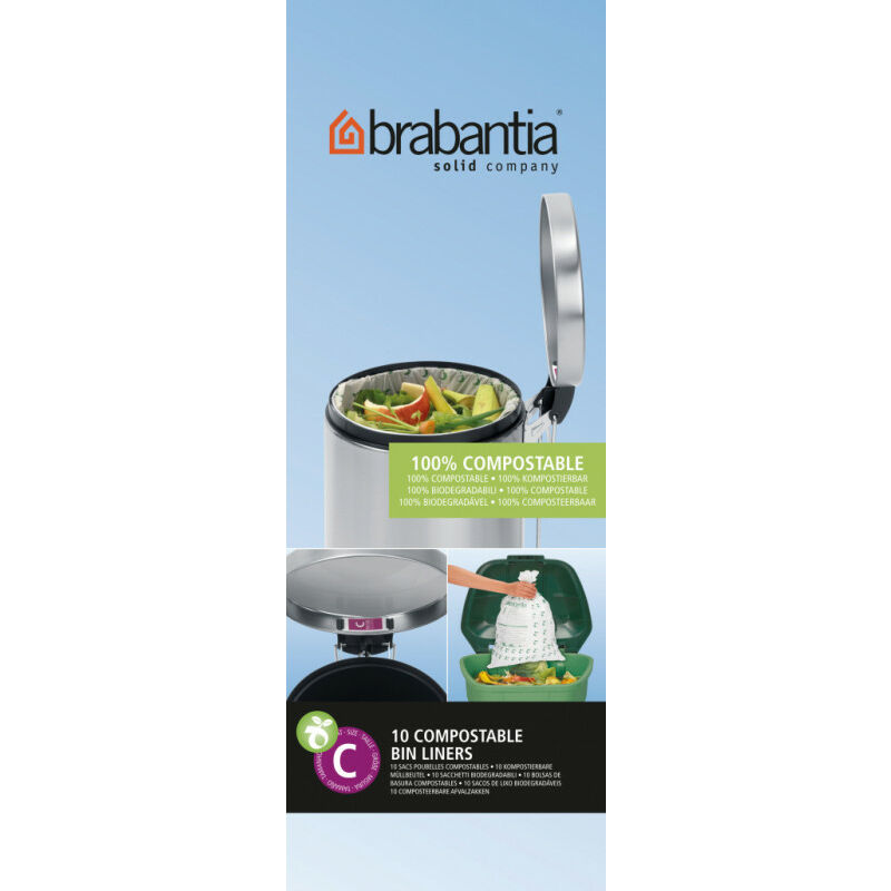 Brabantia - Sacs PerfectFit,Code c 10-12L, 10 sacs compostables (419782)