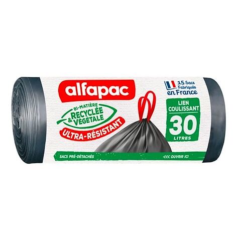 Sac poubelle coulissac maxi poids Alfapac 30 Litres - Colis de 30