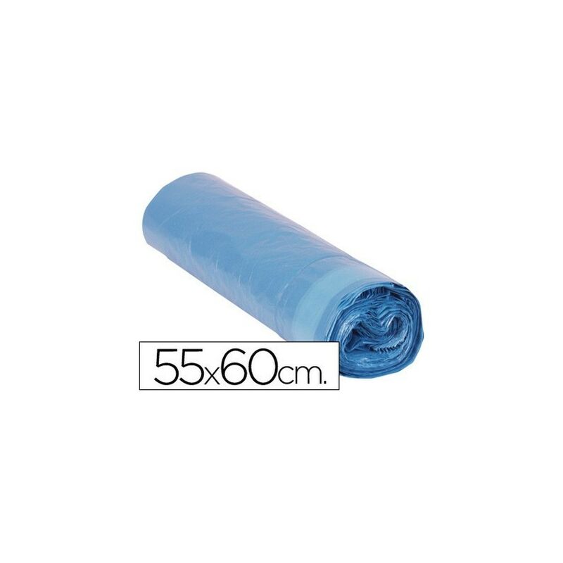 Bolsa basura domestica azul cierra facil 55x60 galga 120 -rollo de 20 unidades