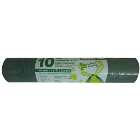 Sac poubelle lien coulissant 110L X10