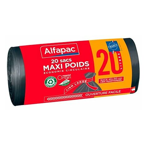 Sac poubelle maxi poids Alfapac 20 Litres - Colis de 40