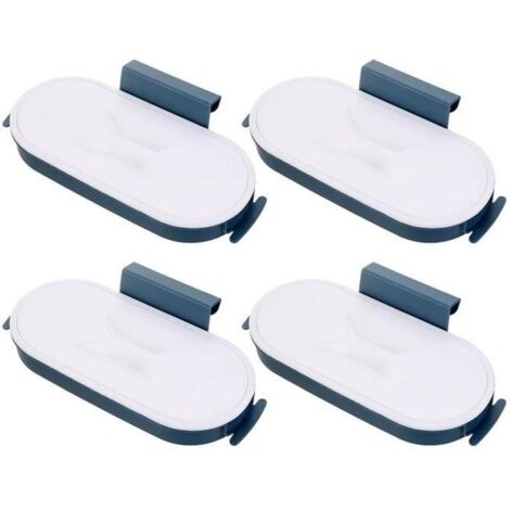 Sac poubelle Porte-poubelle Sac suspendu Support Poubelle Hanger Organisateur pour la cuisine de portes d\'armoires bleu foncé 4PCS