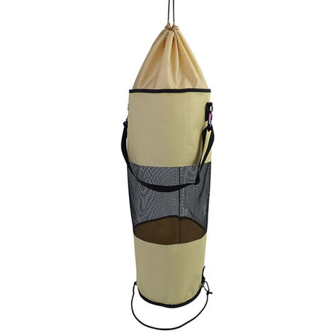 Sac poubelle pour bateau en maille avec cordon de serrage pour bateau, kayak, camping-car, kaki