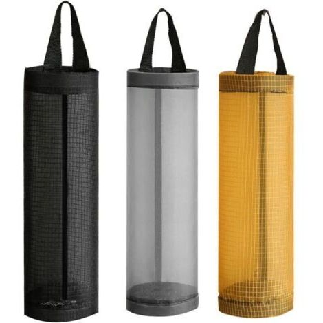 Sac poubelle sac de rangement sac en plastique sac en filet suspendu noir gris jaune 3 couleurs set