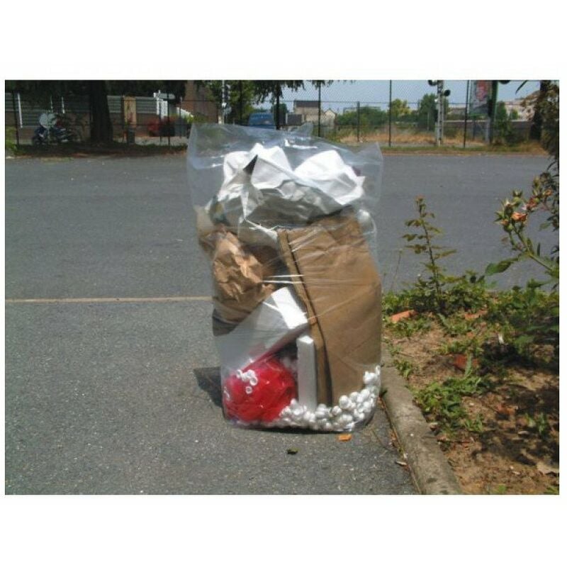 Finish - sac poubelle transparent 110 lplan vigipirate - carton de 200 sacs