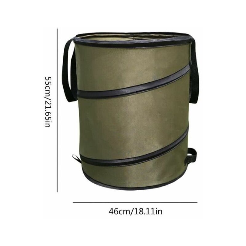 Sac poubelle vert, sac de rangement pliable en tissu Oxford, poubelle portable extérieure, Extérieur