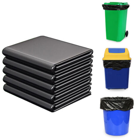 Sac poubelle XL Black - 70x80cm PE épais renforcé - 100 pièces pour ménage bureau hotel