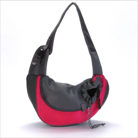 Sac pour animal de compagnie, sac à bandoulière portable de voyage pour chat et chien, sac à dos pour animal de compagnie en maille respirante(rouge)