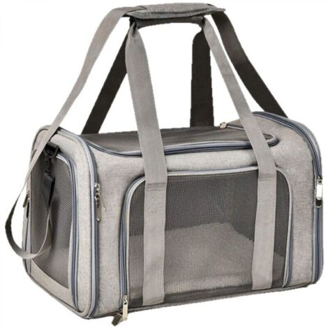 Sac pour animaux de compagnie gris grande taille 45 cm x 30 cm x 30 cm 1 sac de transport pliable pour chat et chien