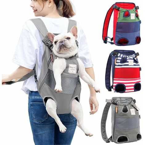 Sac pour animaux de compagnie, sac de transport pour chat et chien, avec bandoulière, transport mains libres, gris -Gris