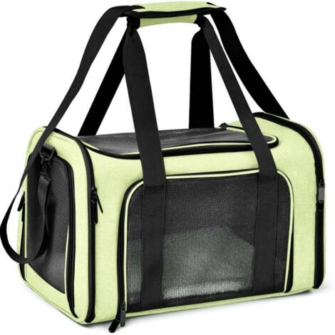 Sac pour animaux de compagnie vert grande taille 45 cm x 30 cm x 30 cm 1 sac de transport pliable pour chat et chien