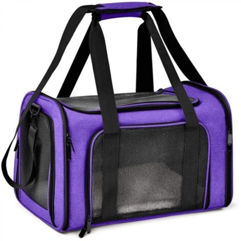 Sac pour animaux de compagnie violet extra large 50 cm x 34 cm x 34 cm 1 sac de transport pliable pour chat et chien