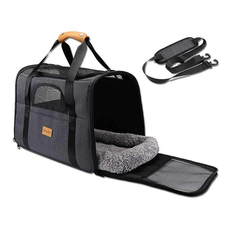 Sac pour animaux de compagnie,Sac de transport pour chat pliable et bien aéré, ouvertures multiples, coussin d'assise amovible et lavable, peut être