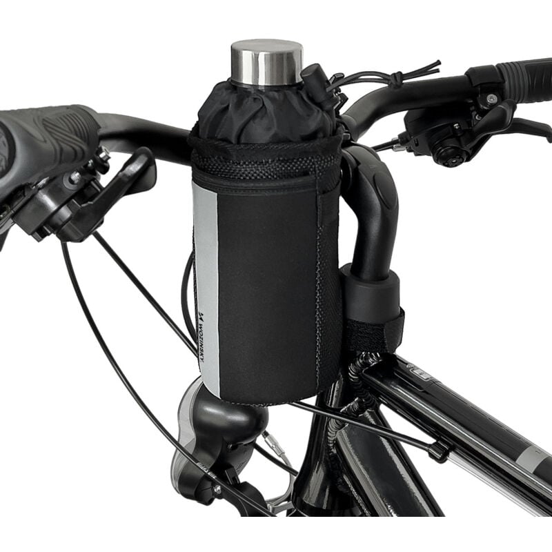 Sac pour bouteille d'eau thermale pour vélo ou scooter, 1 l, noir