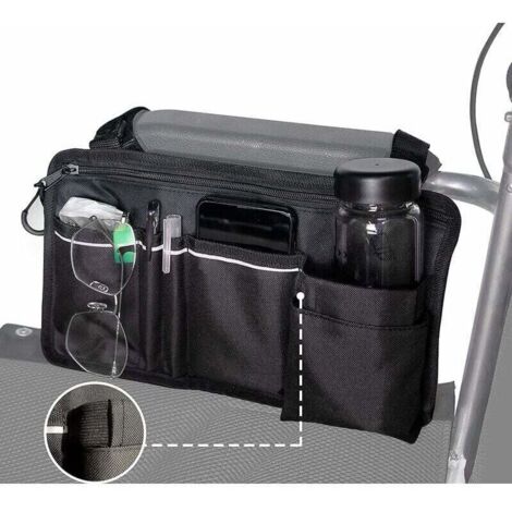 Sac pour fauteuil roulant avec poches - Sac latéral universel étanche pour accoudoir pour fauteuil roulant électrique, scooter de mobilité, accessoires de déambulateur