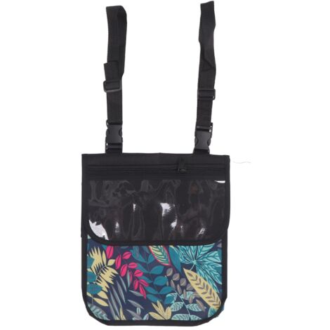Sac pour fauteuil roulant grande capacité en toile Oxford imperméable et anti-poussière avec sac de guidon et lanière