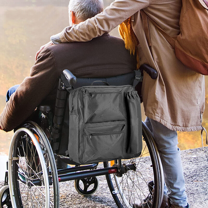Sac pour fauteuil roulant - Sac à dos universel pour scooter de mobilité - Multi-poches arrière rembourrées - Rangement étanche de haute qualité