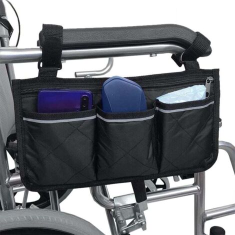 Sac pour fauteuil roulant, sac pour scooter portable et étanche, noir