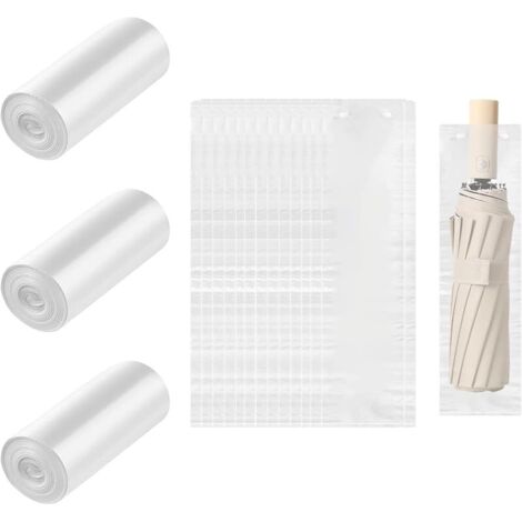 Sac pour Parapluie Humide 300 Pièces Housse Parapluie Humide en Plastique Transparent Jetables Sac de Pluie Parapluie pour Parapluies Pliants, Sacs De Rangement (13x43cm)