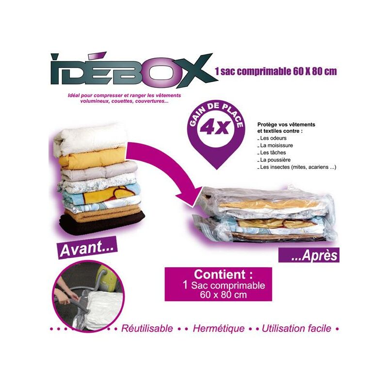 Sac de rangement comprimable 60x80 cm Sac de rangement comprimable 60x80 cm