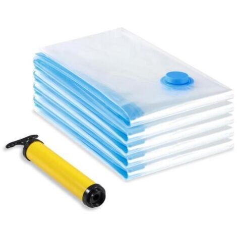 Sac Rangement Sous Vide Aspirateur, Lot de 5 (60 x 80cm) Sac Vetement Reutilisable, Housse de Rangement Sous Vide Couettes - fy