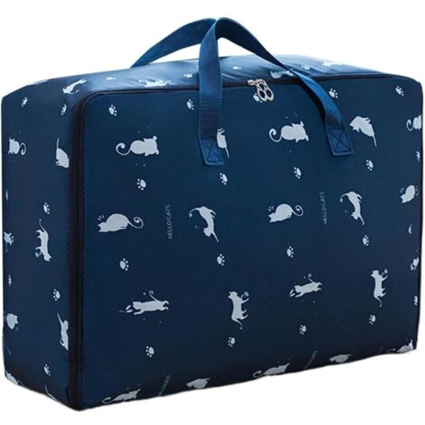 Sac Rangement Vetement, Grand Housse de Rangement, étanche Sac de Rangement sous Lit pour Couette Oreillers Jouets Vestes Literie，Bleu