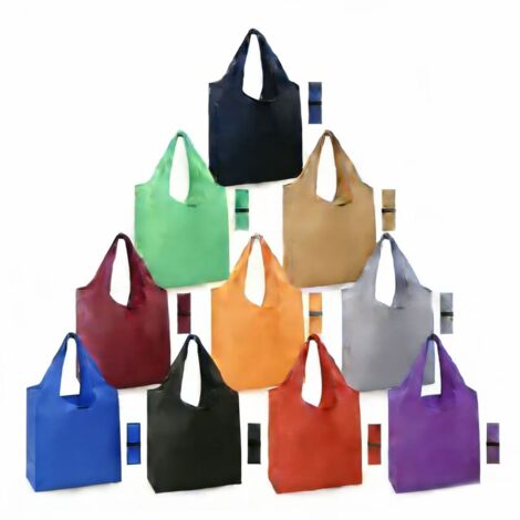 Sac Réutilisable - 50 L - Polyester - Pliable - Lavable En Machine - Avec Pochette De Rangement Zippée - Lot De 10