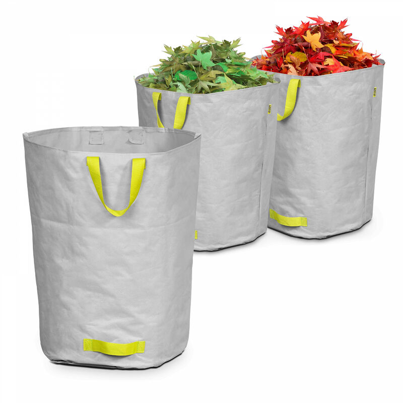 Lesto - Lot de 3 sacs à déchets de jardin 100l polyester gris