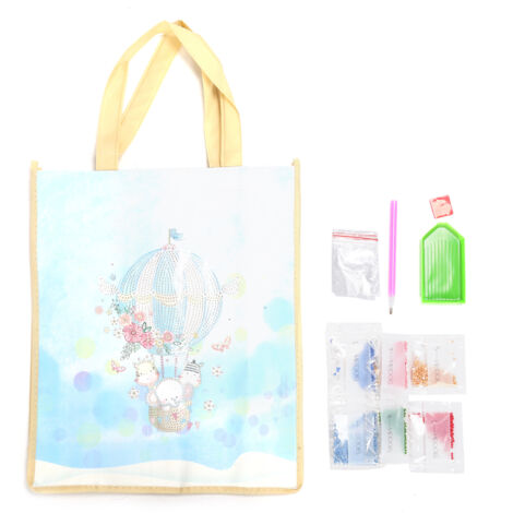 Sac Shopping Diamant Réutilisable avec Poignées - Tote DIY Pliable Artisanal Loisir Créatif (HBD06)