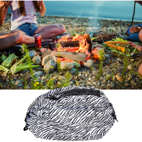 [Sac Shopping] Modèle Foldable - Sac Porté Éco-responsable Oxford Imperméable Grande Capacité 40x40cm Zebra Stripe