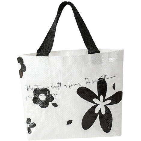 Sac Shopping Plastique Réutilisable Pliable avec Grandes Poignées Large Capacité Imperméable Résistant à la Saleté