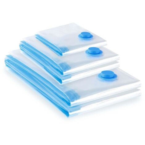 Sac Sous Vide Vetement Aspirateur, Lot de 5 (2L 80x60 + 2M 70x50 + 1S 60x40) Sac de Rangement Sous Vide Reutilisable, Housse de Rangement Sous Vide Couettes Vetement