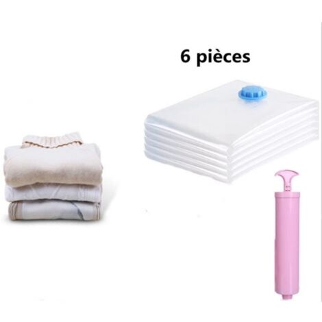 sac sous vide，Lot de 6 housses de rangement sous vide avec pompe manuelle - (60x80，70x100，80x120 deux chacun)