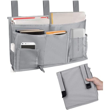 Sac suspendu pour rangement de chevet (gris)