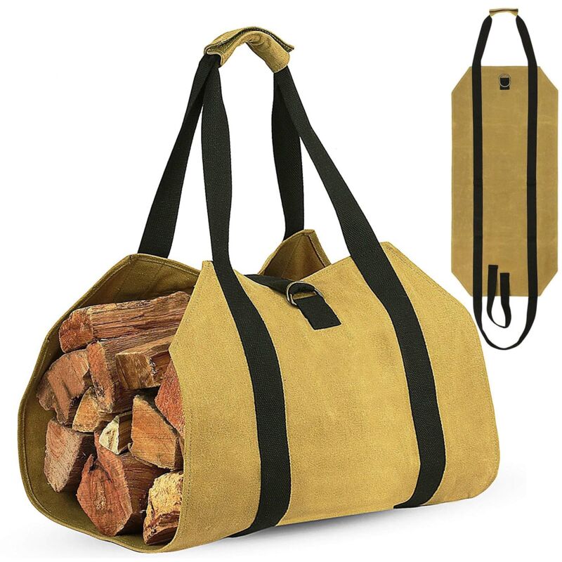 Sac Transport Buches Résistant à Eau, Sac a Buches De Bois, Pliables, Portable, Résistant à l'Usure, Étanche, Avec Poignée Antidérapante, Idéal pour