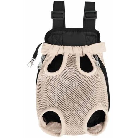 Sac Transport Chat, Réglable Sac à Dos, Sac à Dos de Transport pour Chiens, Porte Chat Ventral, Respirant, pour Chiot de Petite et Moyenne Taille, M