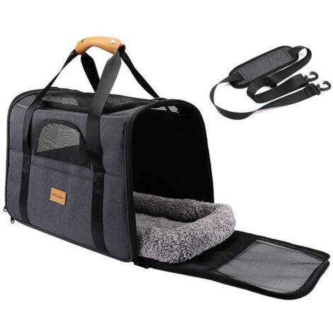 Sac transport chien chat pliable, respirant, tapis amovible