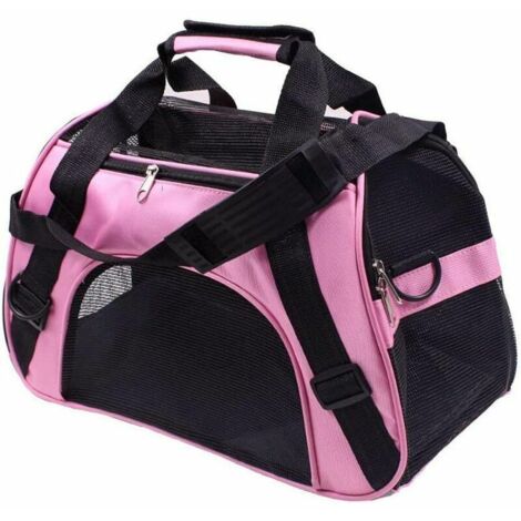 Sac Transport Chien Sac Transport Chat Voiture Sac Transport Animaux 52 x 27 x 32 Centimètres (Rose)
