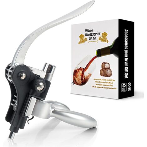 Sacacorchos, abridor de botellas de vino, sacacorchos manual con bomba de palanca en forma de conejo y tornillo antiadherente, diseño ergonómico de aleación de zinc para una fácil apertura de