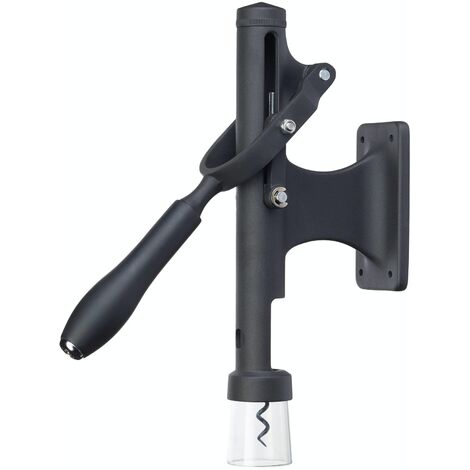 Sacacorchos de pared BarCraft Deluxe, Sacacorchos de acero con acabado industrial, incluye fijaciones de pared para una fácil instalación, 31,5 x 6,5 x 26 cm, 1 unidad