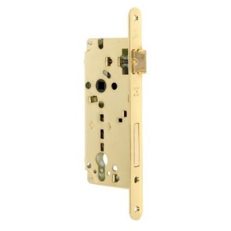 SACAR - SERRATURA PER PORTE CON FORO 35MM - CILINDRO DA INFILARE 22MM - LUNGHEZZA 210MM - ACCIAIO OTTONATO
