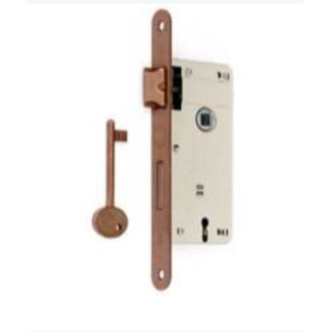 SACAR - SERRATURA PER PORTE INTERNE - LUNGHEZZA 165MM - FORO CHIAVE 35MM - BRONZATA
