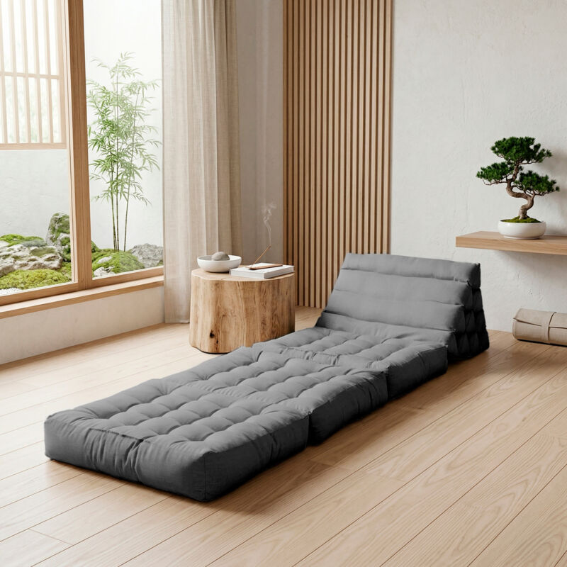 SACASA - Matelas de sol modulaire 1 place en polyuréthane gris foncé