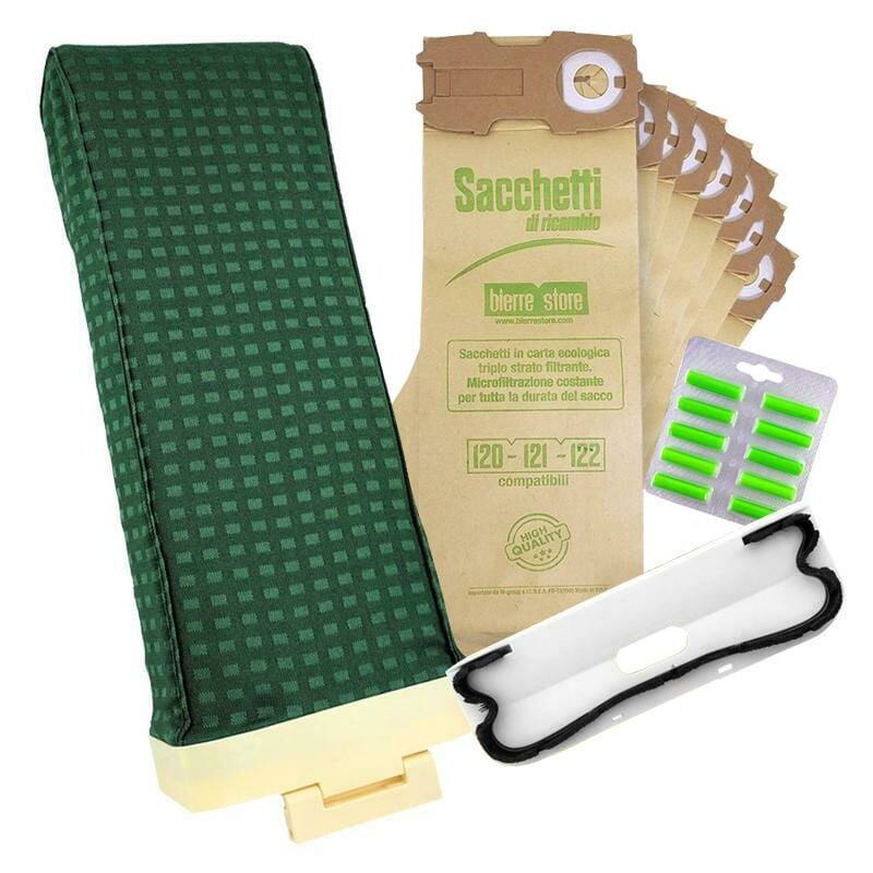 Sacca unita' filtro folletto vk120 8 sacchetti 10 profumi spazzola compatibile
