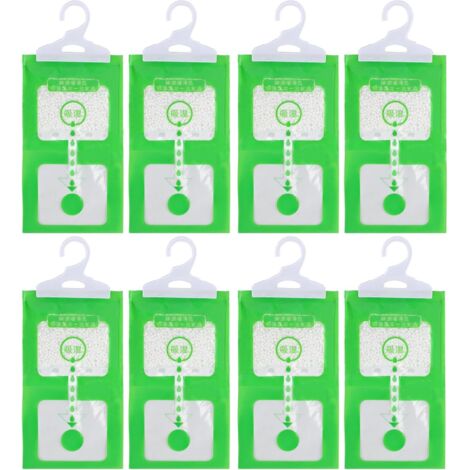 Sacchetti deumidificatori per guardaroba, 8 sacchetti da 100 g, sacchetti deumidificanti antimuffa da appendere, set assorbiumidità, sacchetti antiumidità per cucina, bagno e auto.