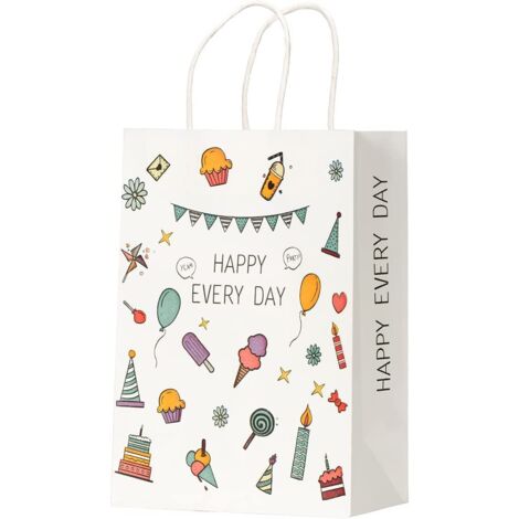 Sacchetti di carta kraft colorati con manici, 200x110x270 cm, 20 sacchetti regalo piccoli, mini sacchetti di carta, sacchetti regalo all'ingrosso, sacchetti regalo, sacchetti per la vendita al dettagl
