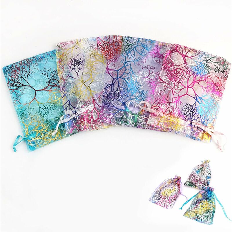 Sacchetti di organza, 100 pezzi 7x9 cm coulisse